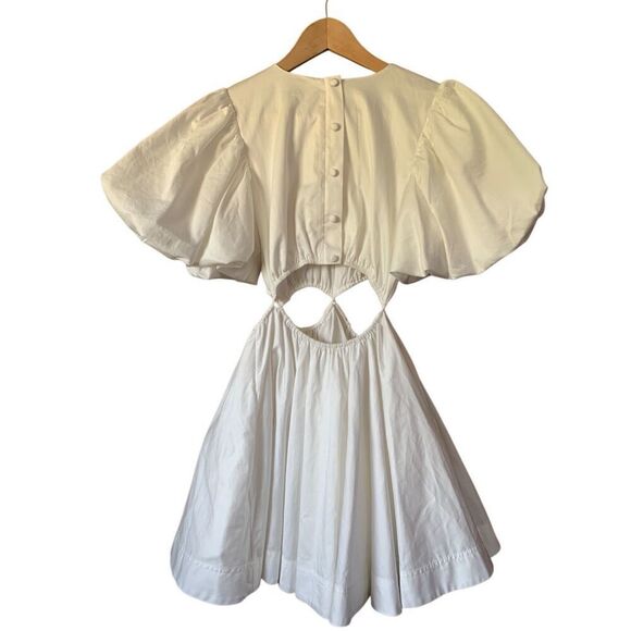 Aje Henriette Cutout Cotton-twill Mini Dress‎ White Size 4 - Picture 5 of 12